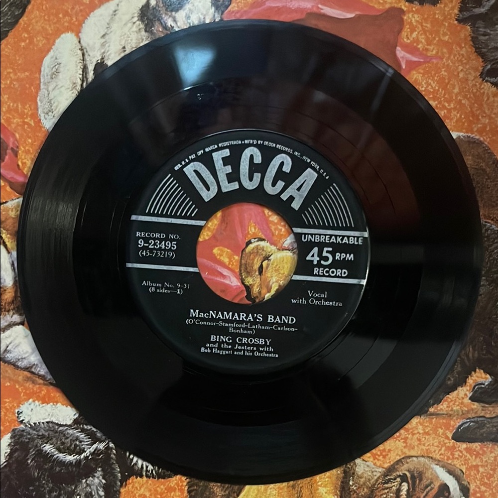 Bing Crosby Decca 45 RPM Vinyl Record 45 rpm